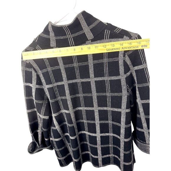 Anthropologie Moth 3/4 Sleeve Black and White Plaid Knit Jacket Sz S EUC - Picture 7 of 7